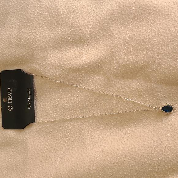 Charming Charlie RSVP blue and silver necklace - Picture 1 of 2